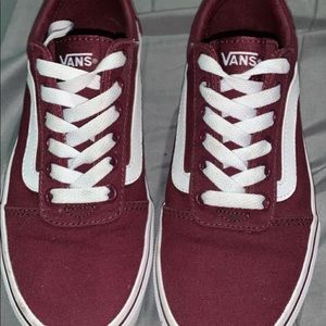 Womens size 6 maroon vans. only worn like 3 times!